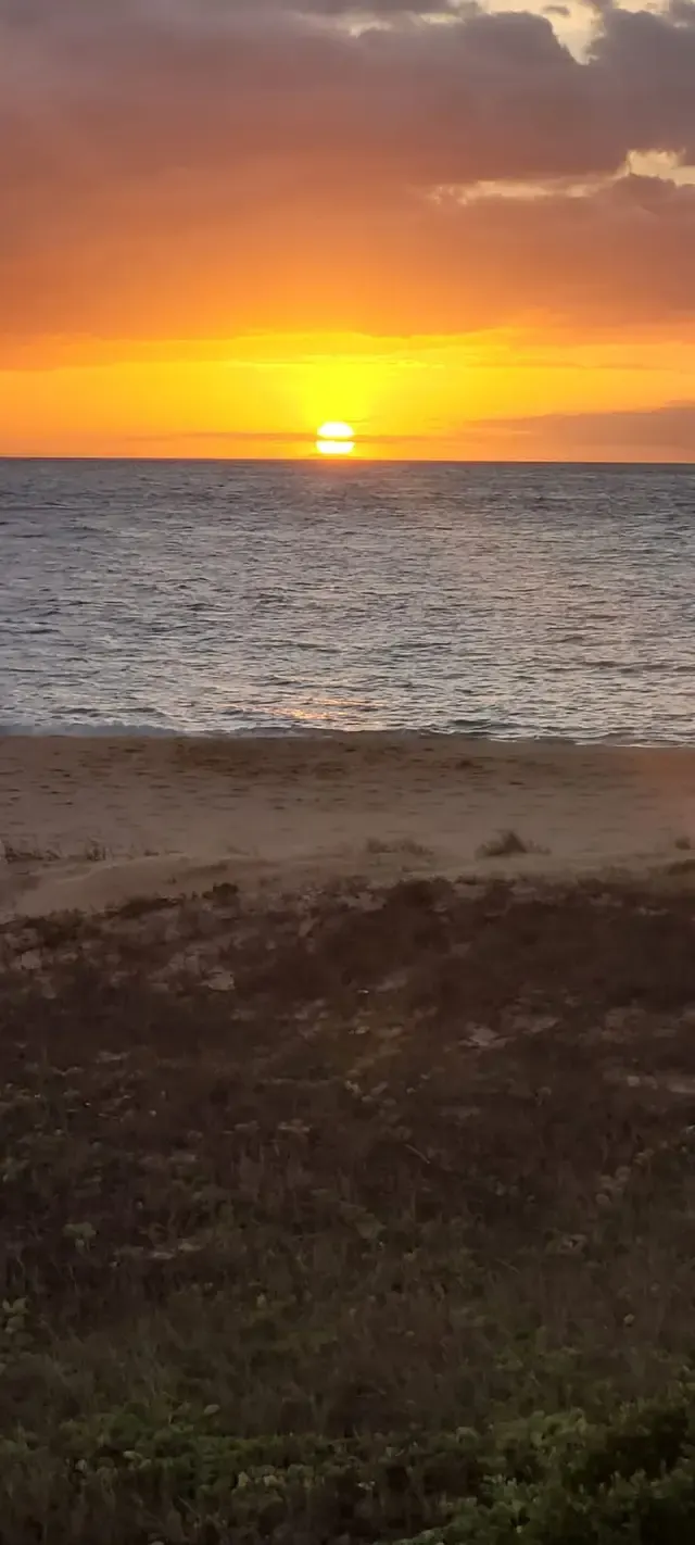 Golden sunset over the ocean in Maui